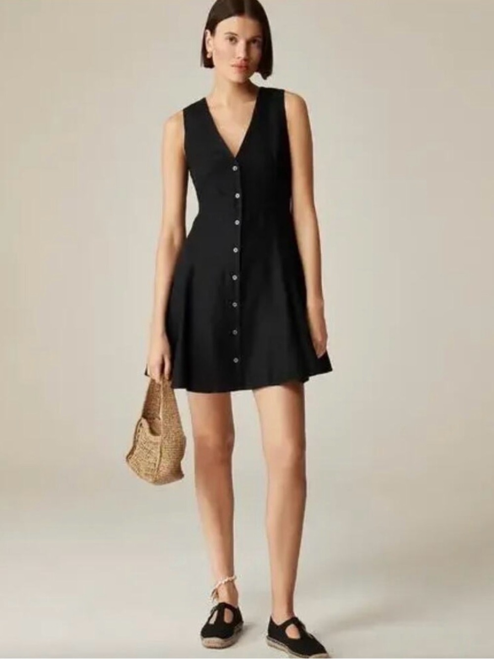 J Crew Linen Shirt Dress 8 8T Tall Black
CL084 J.Crew Travel Resort Tie back